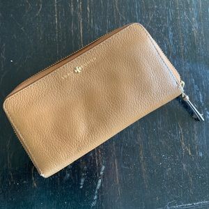 Tory Burch McGraw Zippy Wallet Taupe